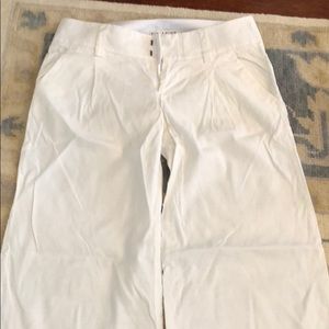 Alice and olivia white linen wide leg pant